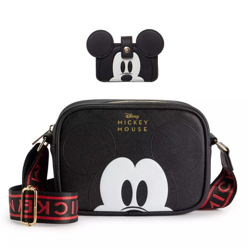 Disney Mickey Mouse Black Crossbody Bag with Cardholder
